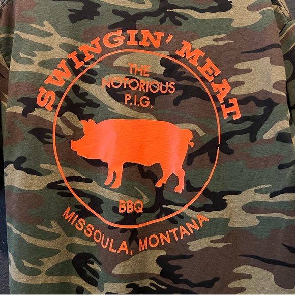 Notorious Pig Camouflage Bbq Tshirt Sz L - Picture 4 of 5